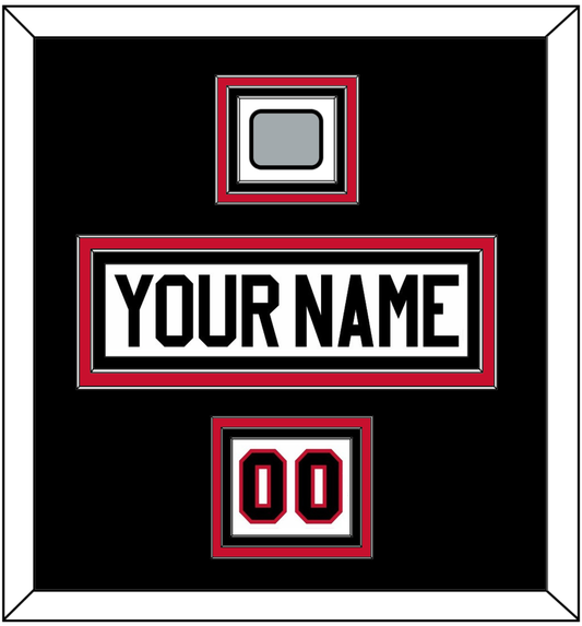 Chicago Nameplate, Number (Shoulder) & Stanley Cup Champions Patch - Road White (2007-2017) - Premier Tier 3