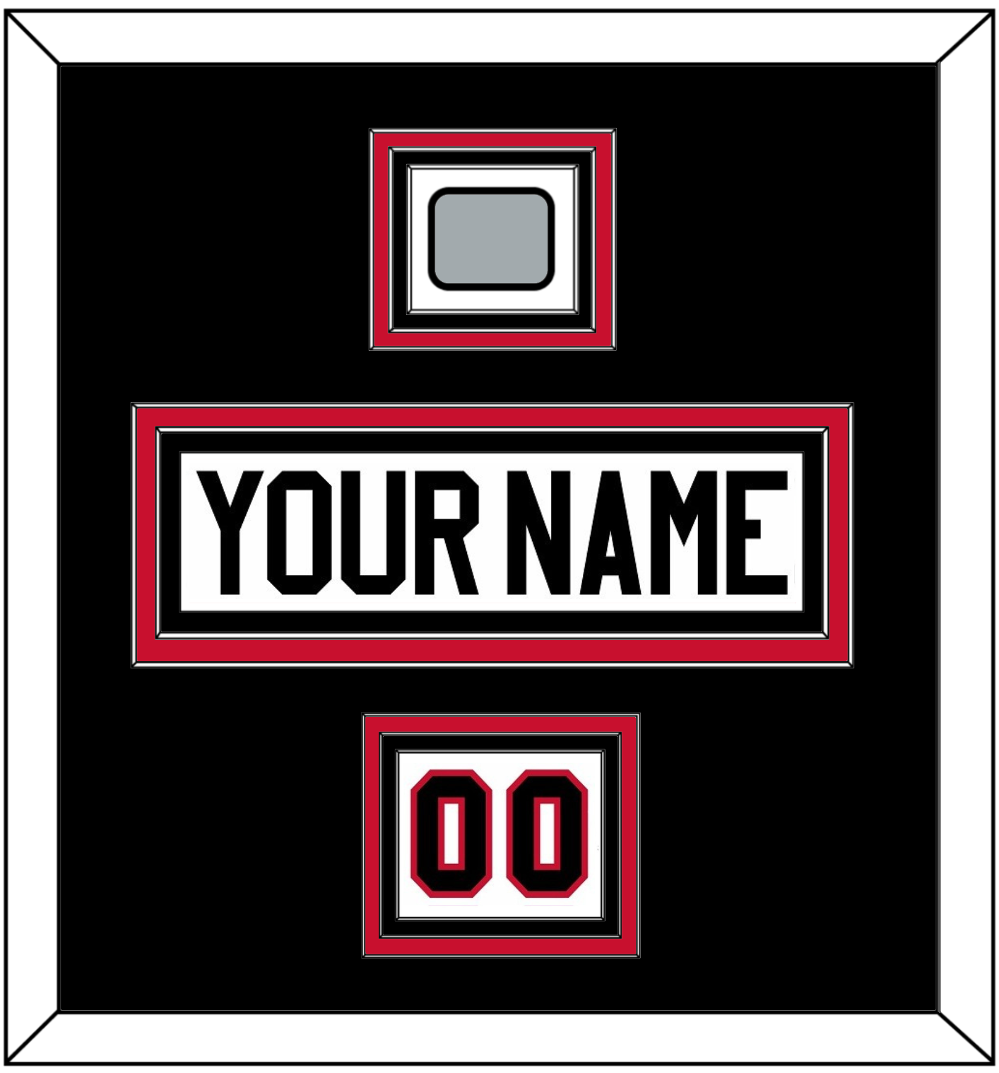 Chicago Nameplate, Number (Shoulder) & Stanley Cup Finals Patch - Road White (2007-2017) - Premier Tier 3
