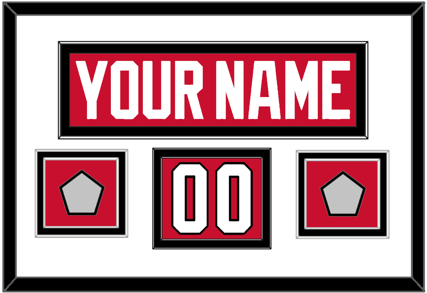 Chicago Nameplate, Number (Shoulder) & 2 Stanley Cup Champions Patches - Home Red (2007-2017) - Signature Tier 1