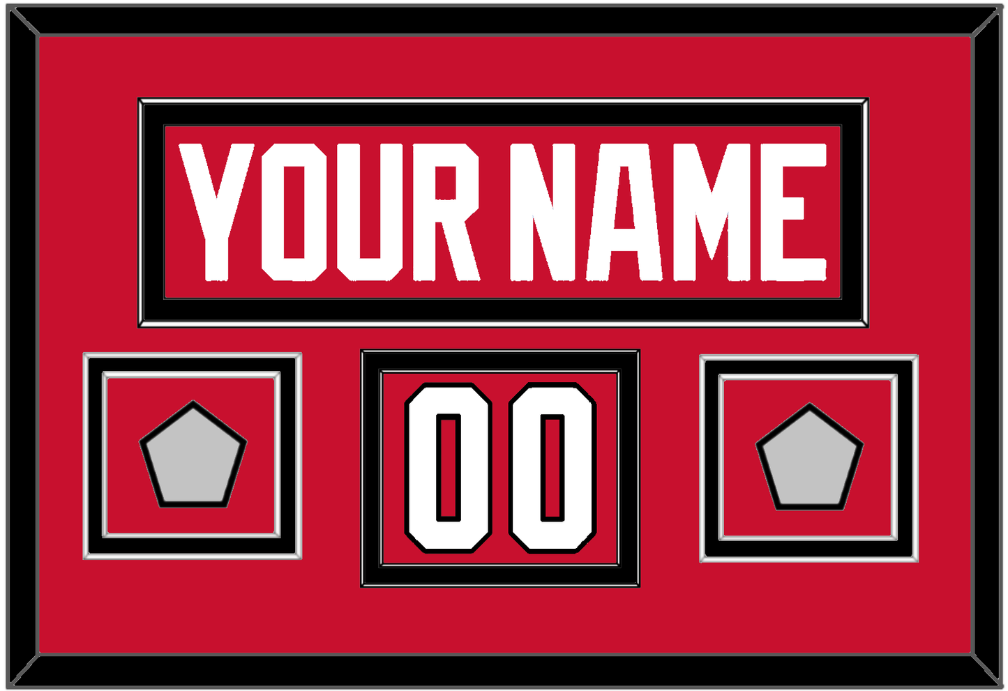 Chicago Nameplate, Number (Shoulder) & 2 Stanley Cup Finals Patches - Home Red (2007-2017) - Signature Tier 2