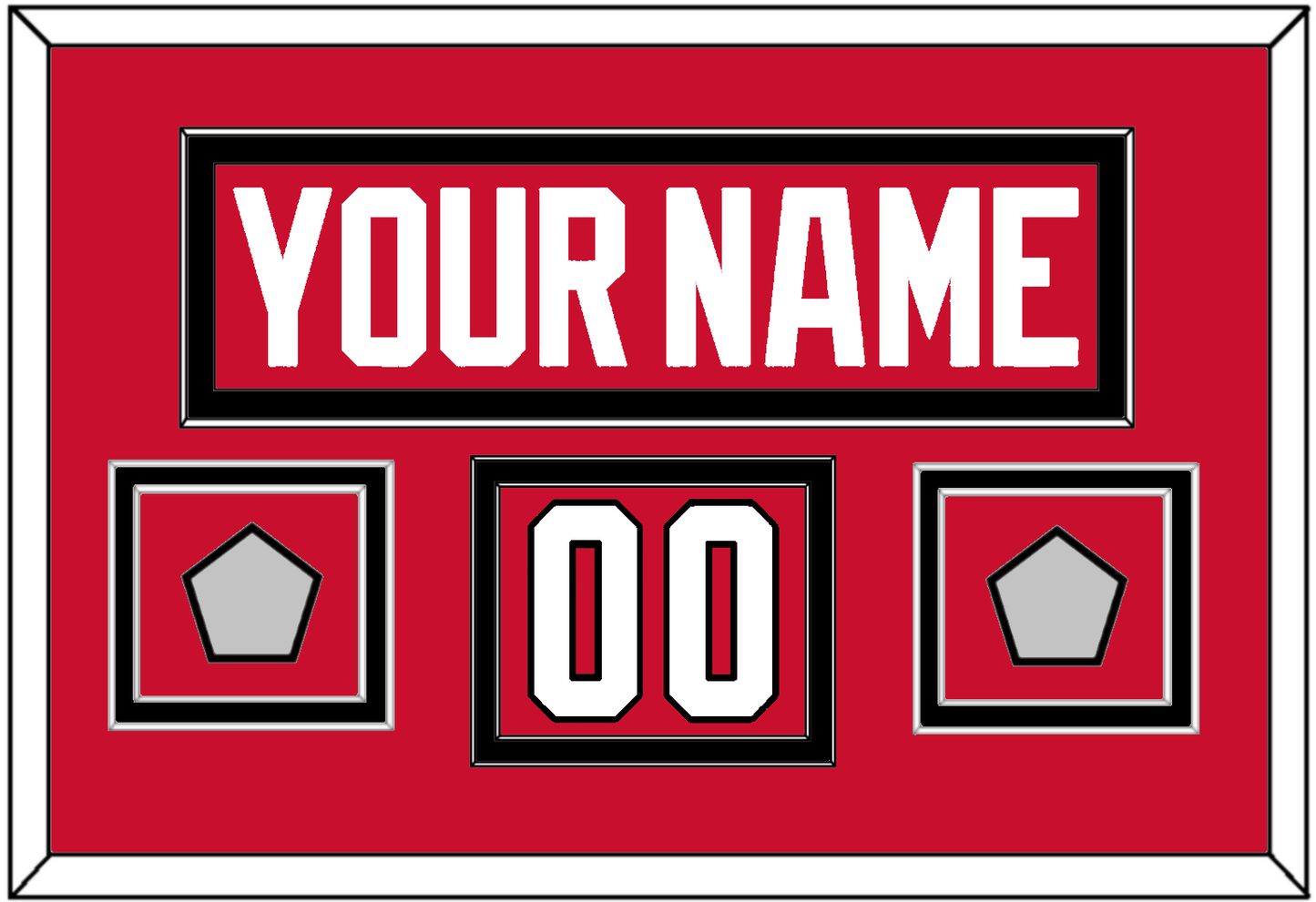 Chicago Nameplate, Number (Shoulder) & 2 Stanley Cup Finals Patches - Home Red (2007-2017) - Signature Tier 2