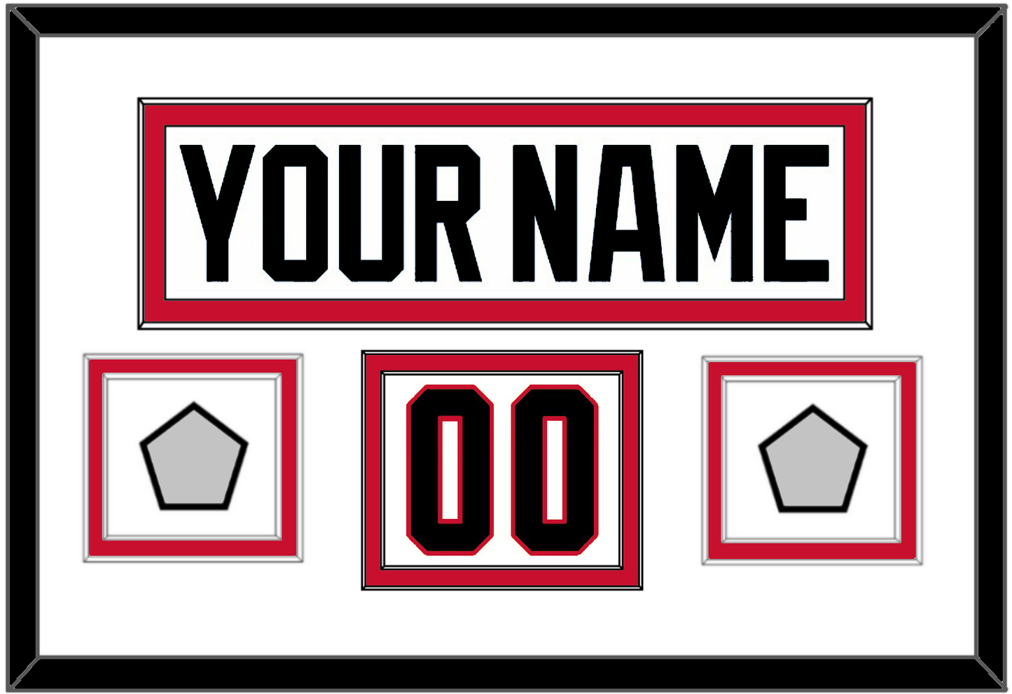 Chicago Nameplate, Number (Shoulder) & 2 Stanley Cup Champions Patches - Road White (2007-2017) - Signature Tier 1