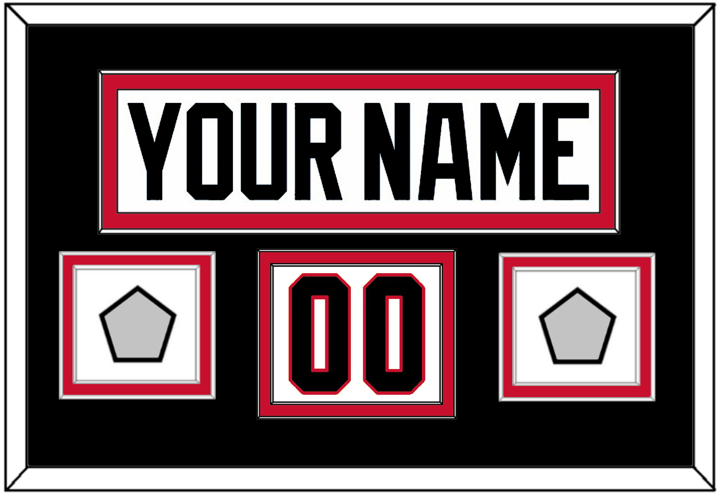 Chicago Nameplate, Number (Shoulder) & 2 Stanley Cup Finals Patches - Road White (2007-2017) - Signature Tier 3