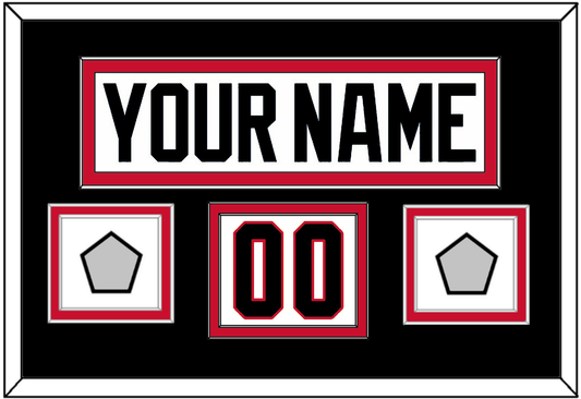 Chicago Nameplate, Number (Shoulder) & 2 Stanley Cup Finals Patches - Road White (2007-2017) - Signature Tier 3