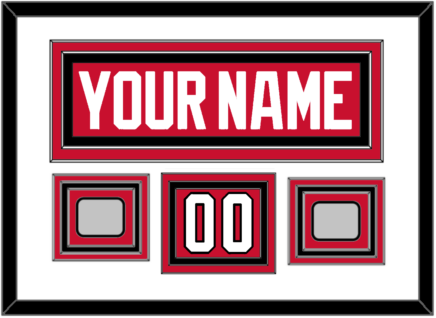 Chicago Nameplate, Number (Shoulder) & 2 Stanley Cup Finals Patches - Home Red (2007-2017) - Premier Tier 1