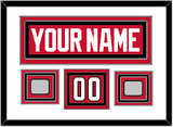 Chicago Nameplate, Number (Shoulder) & 2 Stanley Cup Finals Patches - Home Red (2007-2017) - Triple Mat 1