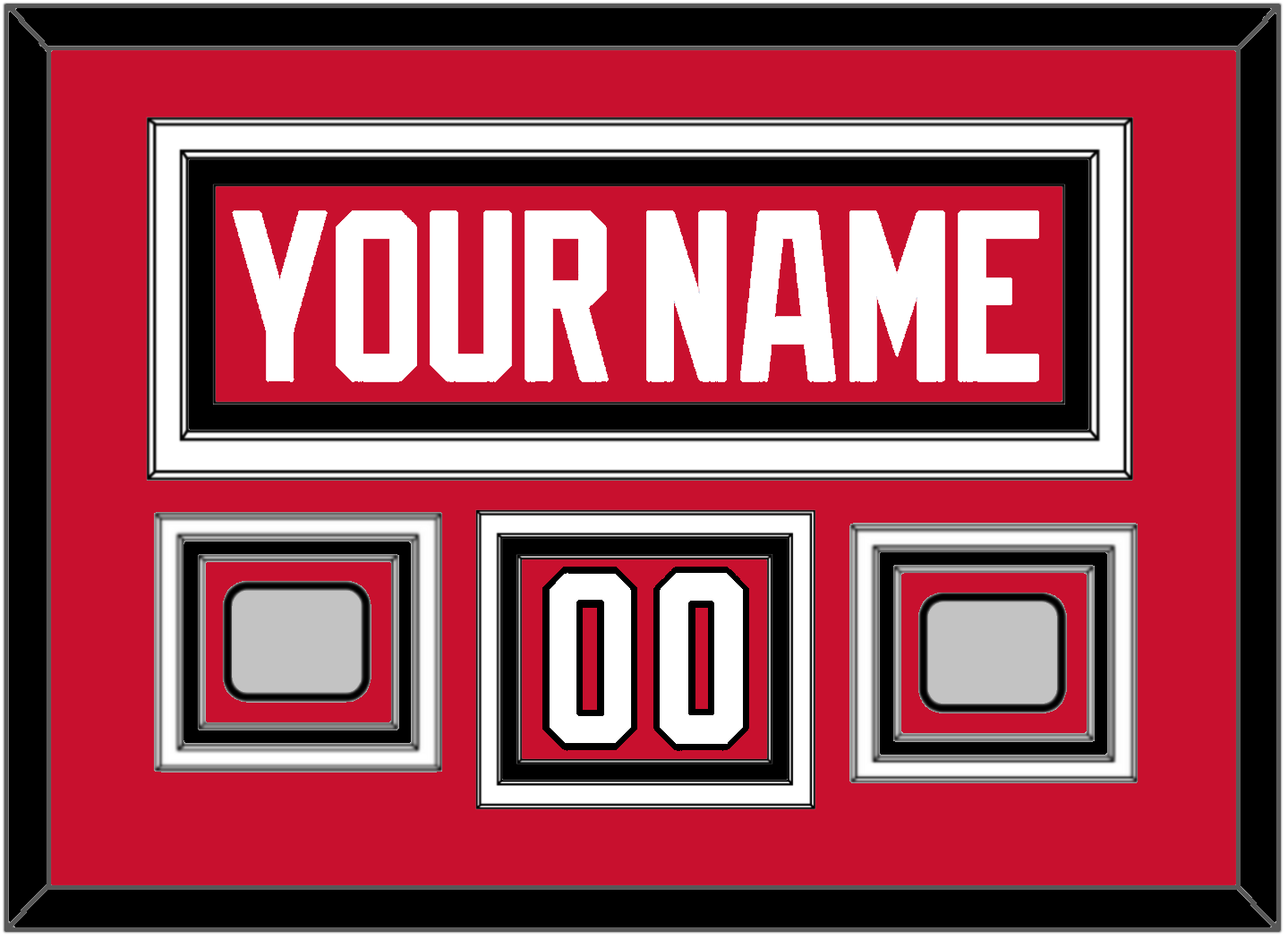 Chicago Nameplate, Number (Shoulder) & 2 Stanley Cup Finals Patches - Home Red (2007-2017) - Premier Tier 2