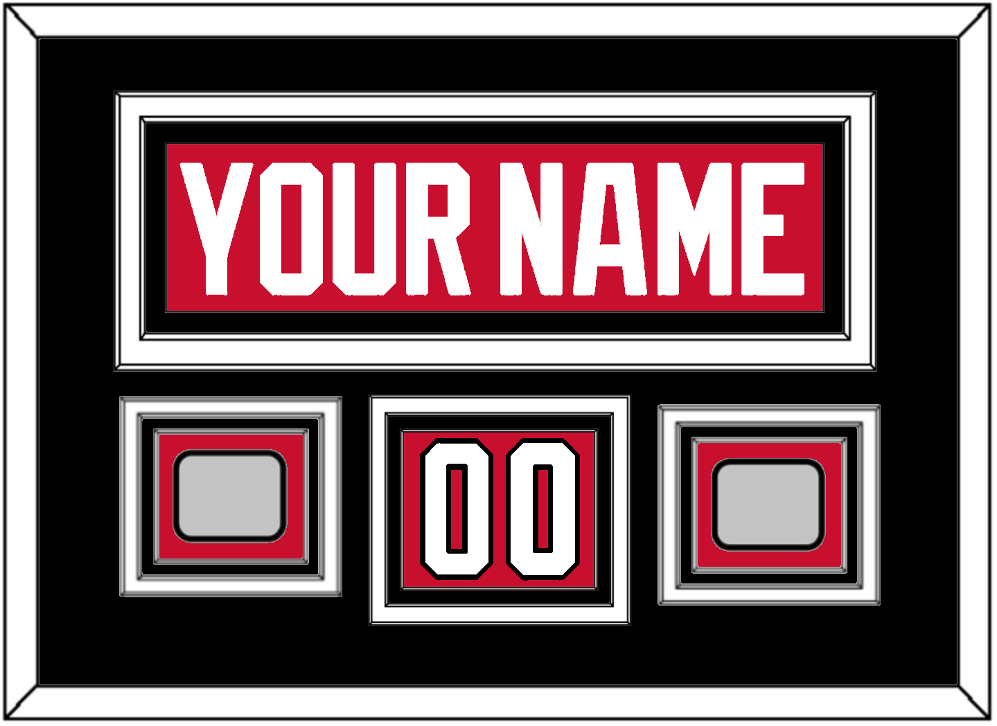 Chicago Nameplate, Number (Shoulder) & 2 Stanley Cup Finals Patches - Home Red (2007-2017) - Premier Tier 3
