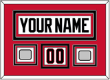 Chicago Nameplate, Number (Shoulder) & 2 Stanley Cup Champions Patches - Road White (2007-2017) - Triple Mat 2