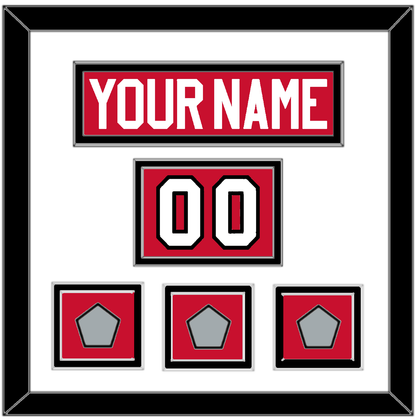 Chicago Nameplate, Number (Shoulder) & 3 Stanley Cup Finals Patches - Home Red (2007-2017) - Signature Tier 1