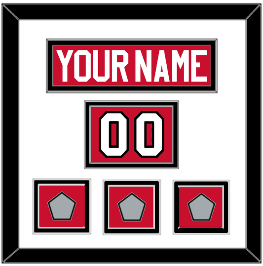 Chicago Nameplate, Number (Shoulder) & 3 Stanley Cup Finals Patches - Home Red (2007-2017) - Signature Tier 1
