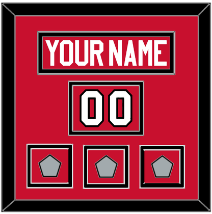 Chicago Nameplate, Number (Shoulder) & 3 Stanley Cup Finals Patches - Home Red (2007-2017) - Signature Tier 2