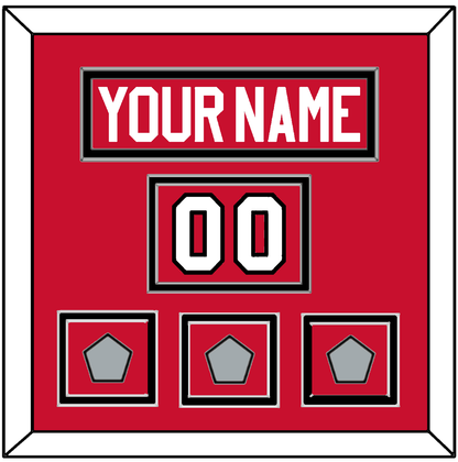 Chicago Nameplate, Number (Shoulder) & 3 Stanley Cup Finals Patches - Home Red (2007-2017) - Signature Tier 2