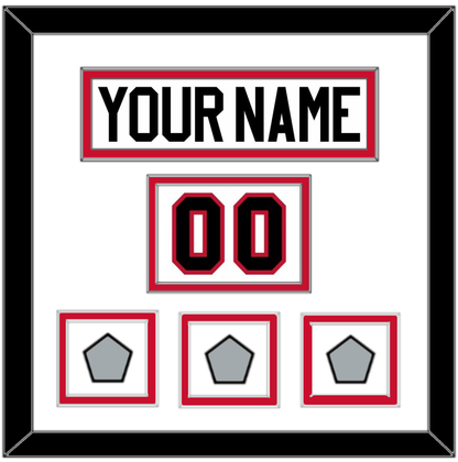 Chicago Nameplate, Number (Shoulder) & 3 Stanley Cup Finals Patches - Road White (2007-2017) - Signature Tier 1