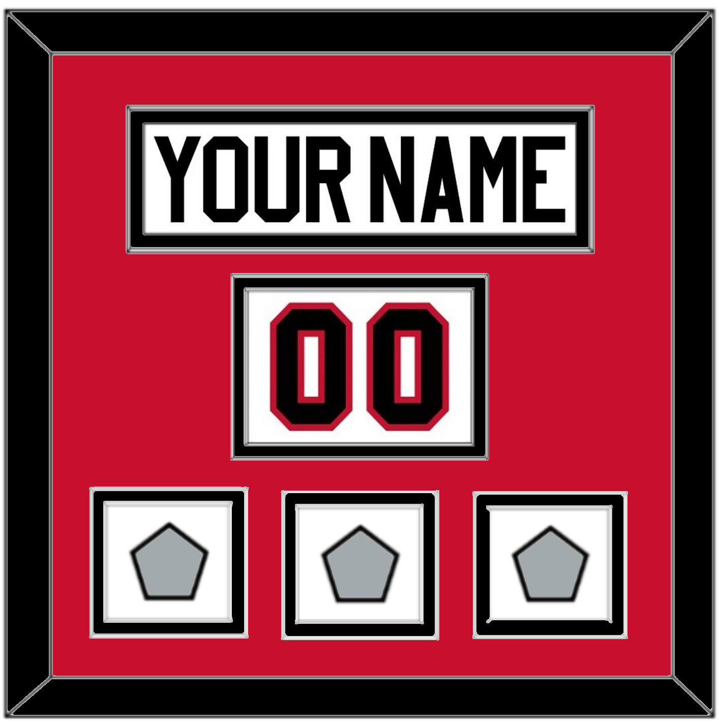Chicago Nameplate, Number (Shoulder) & 3 Stanley Cup Finals Patches - Road White (2007-2017) - Signature Tier 2