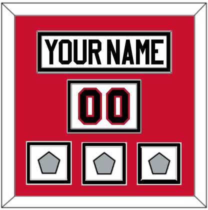 Chicago Nameplate, Number (Shoulder) & 3 Stanley Cup Finals Patches - Road White (2007-2017) - Signature Tier 2