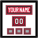 Chicago Nameplate, Number (Shoulder) & 3 Stanley Cup Champions Patches - Home Red (2007-2017) - Triple Mat 1