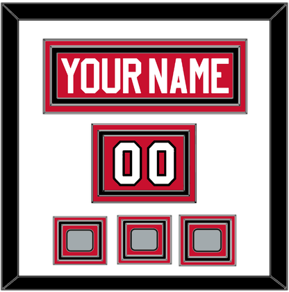 Chicago Nameplate, Number (Shoulder) & 3 Stanley Cup Finals Patches - Home Red (2007-2017) - Premier Tier 1