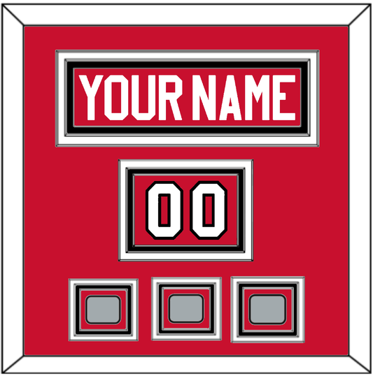 Chicago Nameplate, Number (Shoulder) & 3 Stanley Cup Finals Patches - Home Red (2007-2017) - Premier Tier 2