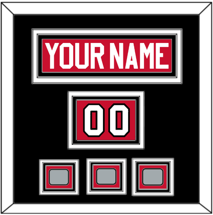 Chicago Nameplate, Number (Shoulder) & 3 Stanley Cup Champions Patches - Home Red (2007-2017) - Premier Tier 3
