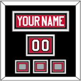 Chicago Nameplate, Number (Shoulder) & 3 Stanley Cup Champions Patches - Home Red (2007-2017) - Triple Mat 3