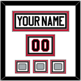 Chicago Nameplate, Number (Shoulder) & 3 Stanley Cup Champions Patches - Road White (2007-2017) - Triple Mat 1
