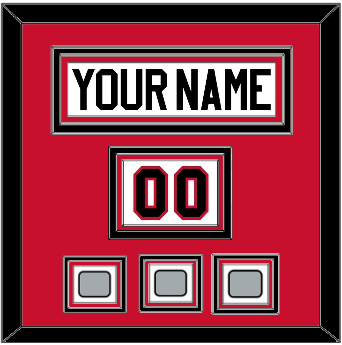 Chicago Nameplate, Number (Shoulder) & 3 Stanley Cup Champions Patches - Road White (2007-2017) - Premier Tier 2