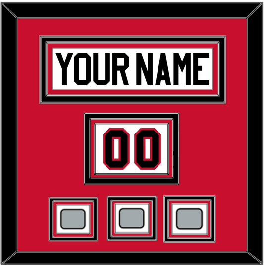 Chicago Nameplate, Number (Shoulder) & 3 Stanley Cup Finals Patches - Road White (2007-2017) - Premier Tier 2