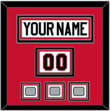 Chicago Nameplate, Number (Shoulder) & 3 Stanley Cup Champions Patches - Road White (2007-2017) - Triple Mat 2