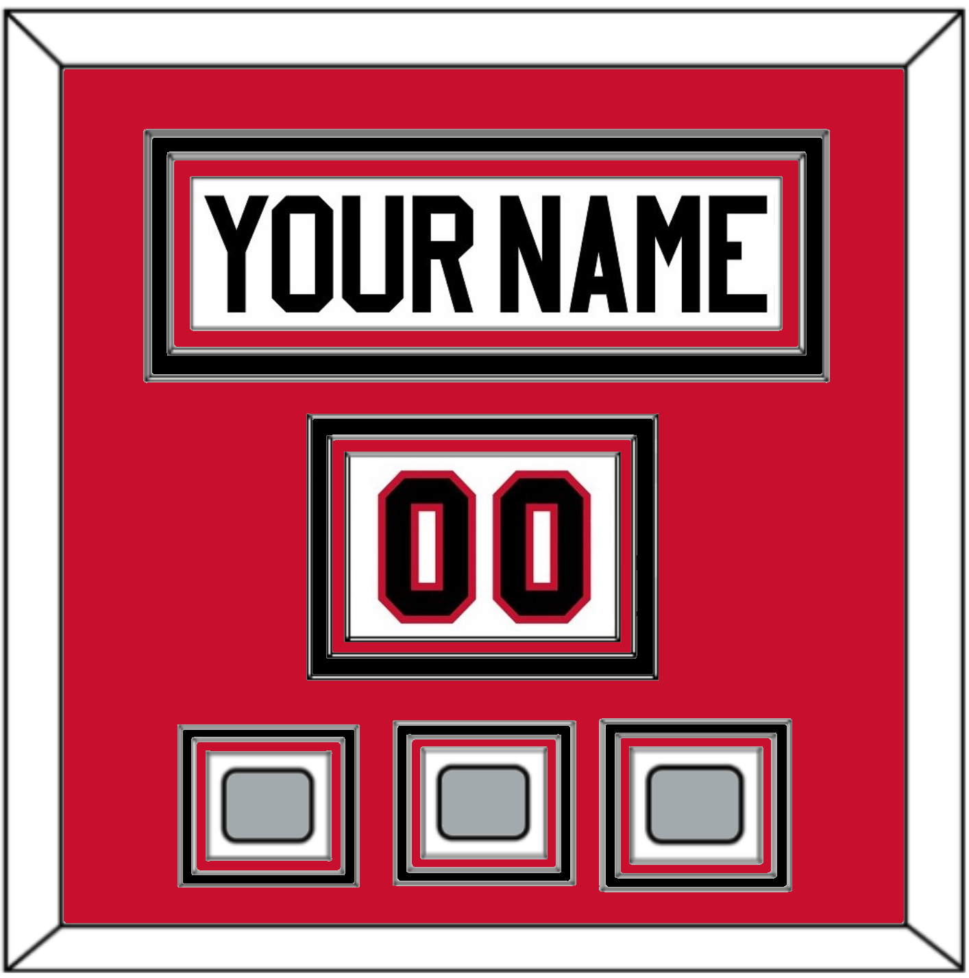Chicago Nameplate, Number (Shoulder) & 3 Stanley Cup Finals Patches - Road White (2007-2017) - Premier Tier 2