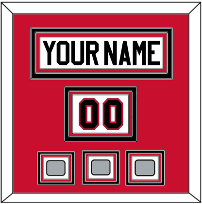 Chicago Nameplate, Number (Shoulder) & 3 Stanley Cup Finals Patches - Road White (2007-2017) - Premier Tier 2