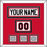 Chicago Nameplate, Number (Shoulder) & 3 Stanley Cup Champions Patches - Road White (2007-2017) - Triple Mat 2