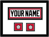 Chicago Nameplate & 2 Stanley Cup Champions Patches - Road White (2007-2017) - Double Mat 1