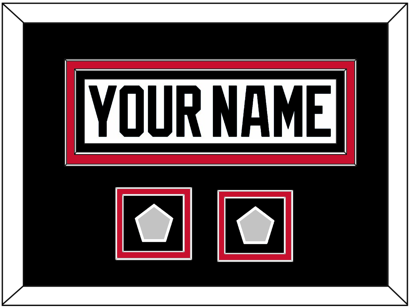 Chicago Nameplate & 2 Stanley Cup Champions Patches - Road White (2007-2017) - Signature Tier 7