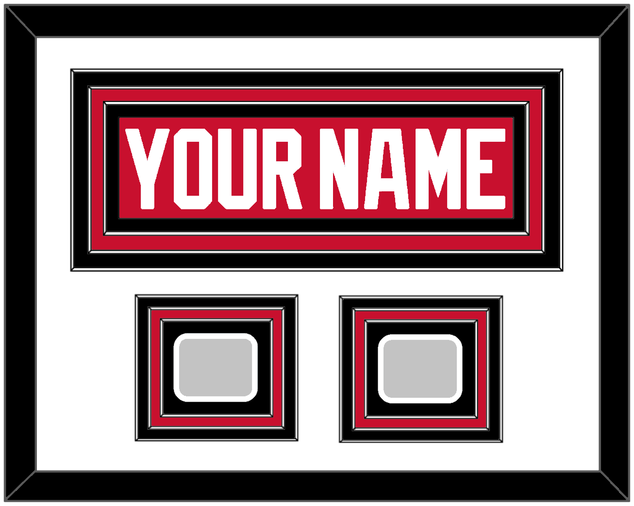 Chicago Nameplate & 2 Stanley Cup Champions Patches - Home Red (2007-2017) - Premier Tier 1
