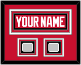 Chicago Nameplate & 2 Stanley Cup Champions Patches - Home Red (2007-2017) - Triple Mat 3