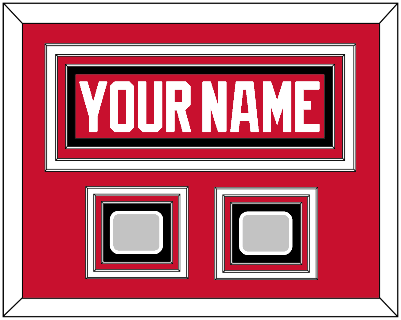 Chicago Nameplate & 2 Stanley Cup Finals Patches - Home Red (2007-2017) - Premier Tier 3