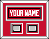 Chicago Nameplate & 2 Stanley Cup Champions Patches - Home Red (2007-2017) - Triple Mat 3