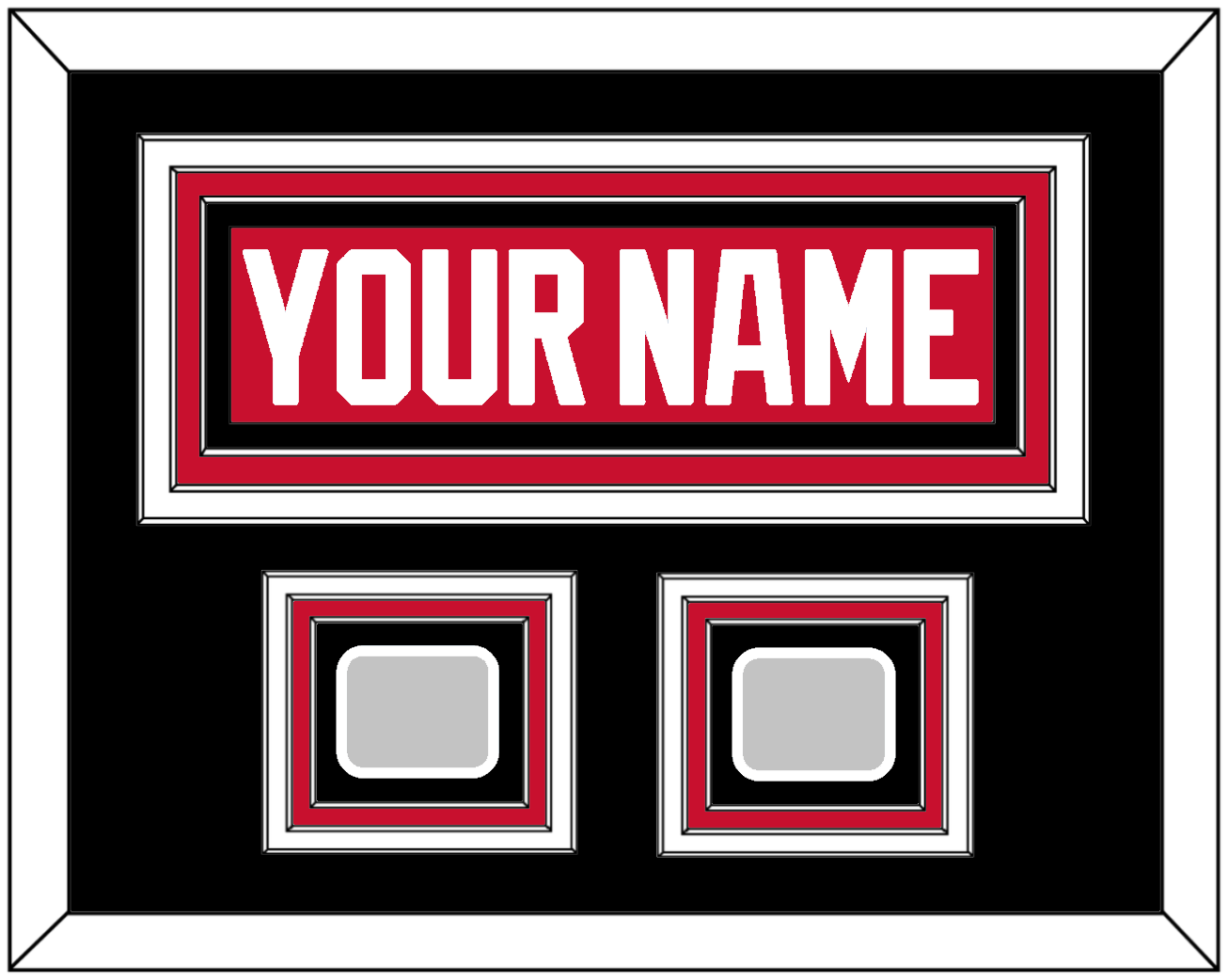 Chicago Nameplate & 2 Stanley Cup Champions Patches - Home Red (2007-2017) - Premier Tier 5