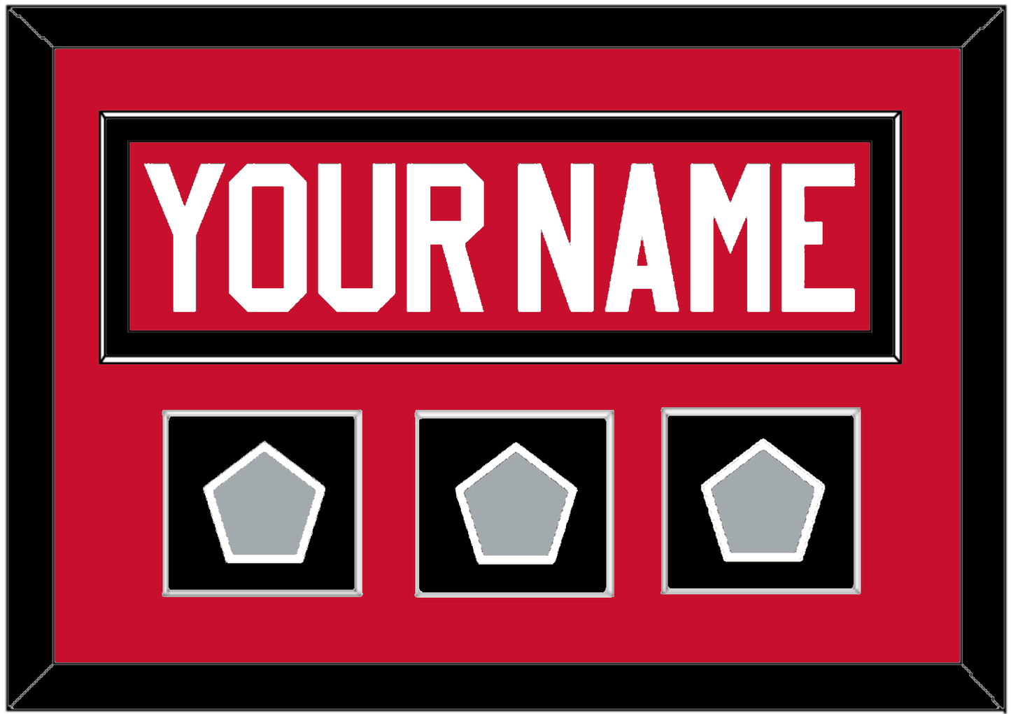 Chicago Nameplate & 3 Stanley Cup Finals Patches - Home Red (2007-2017) - Essential Tier 2