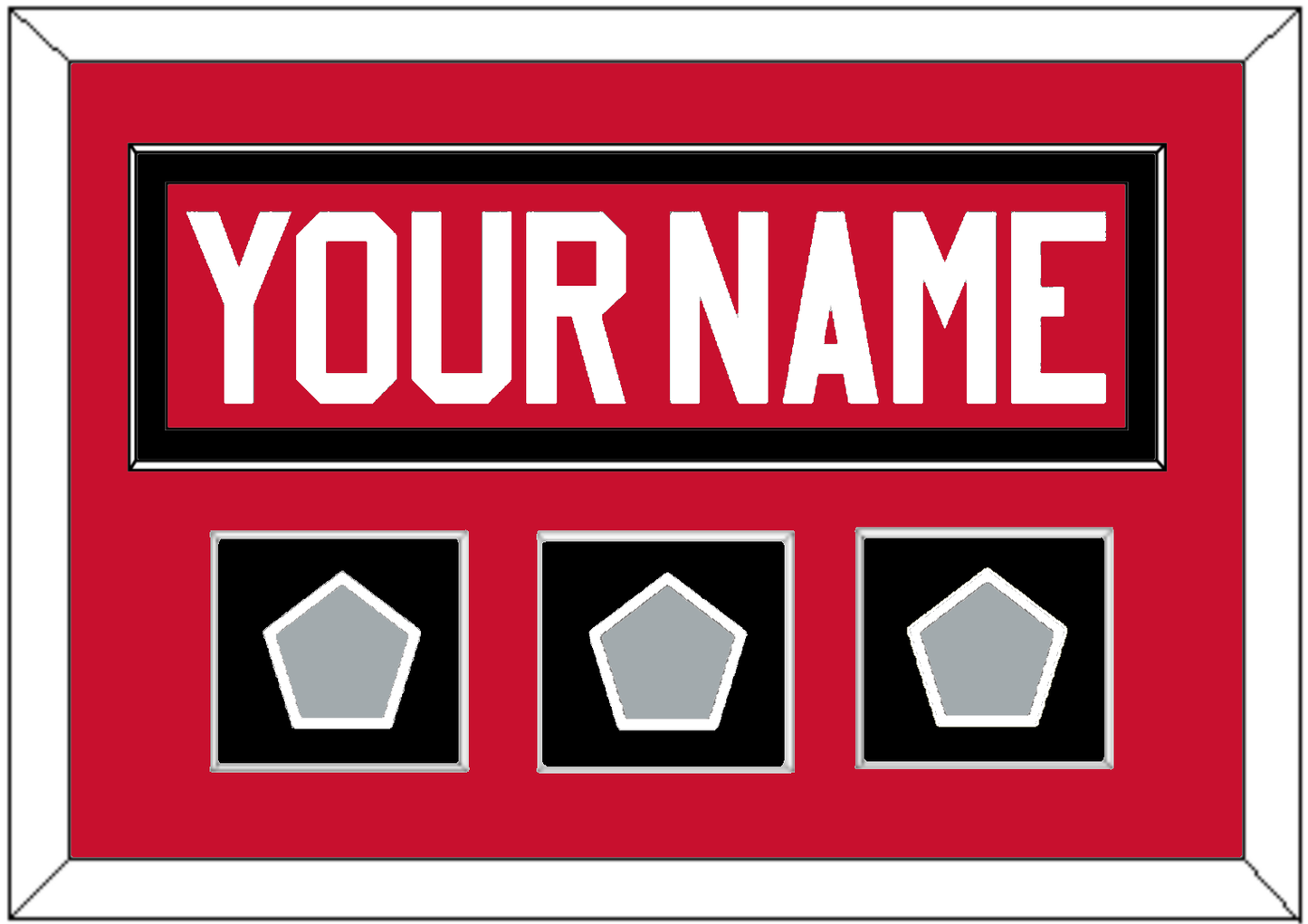 Chicago Nameplate & 3 Stanley Cup Finals Patches - Home Red (2007-2017) - Essential Tier 2