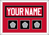 Chicago Nameplate & 3 Stanley Cup Champions Patches - Home Red (2007-2017) - Single Mat 2