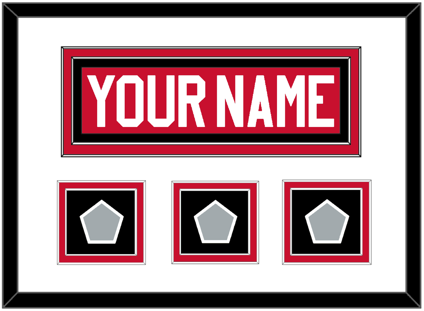 Chicago Nameplate & 3 Stanley Cup Finals Patches - Home Red (2007-2017) - Signature Tier 1