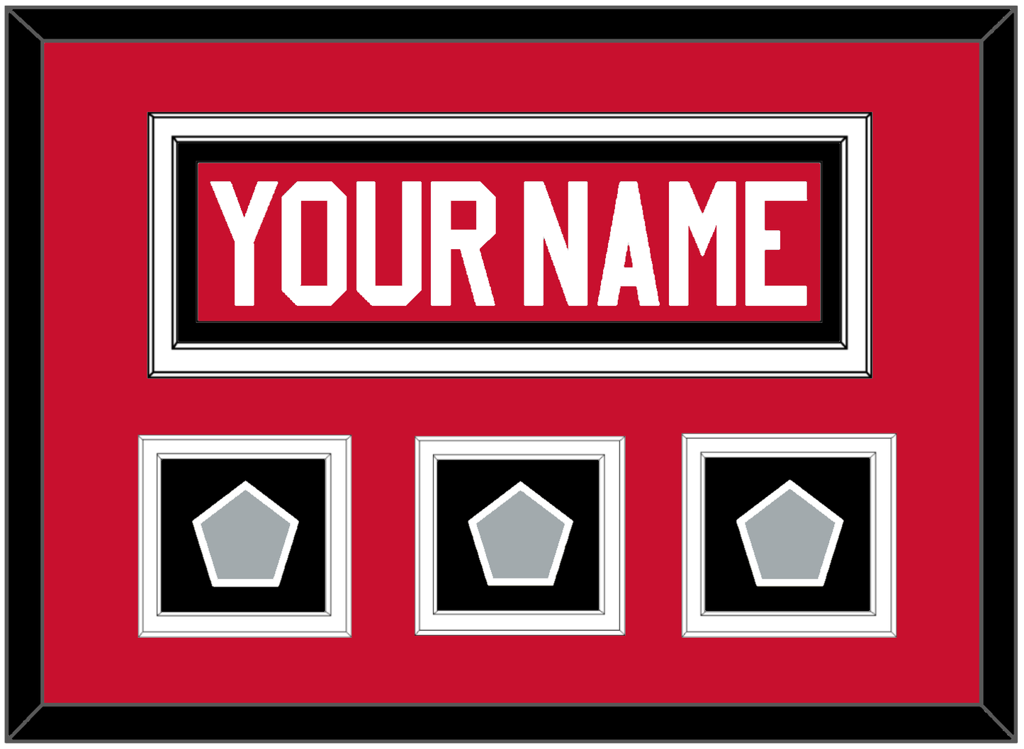 Chicago Nameplate & 3 Stanley Cup Champions Patches - Home Red (2007-2017) - Signature Tier 2
