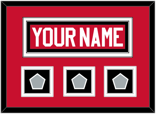 Chicago Nameplate & 3 Stanley Cup Champions Patches - Home Red (2007-2017) - Signature Tier 2