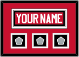 Chicago Nameplate & 3 Stanley Cup Finals Patches - Home Red (2007-2017) - Double Mat 2
