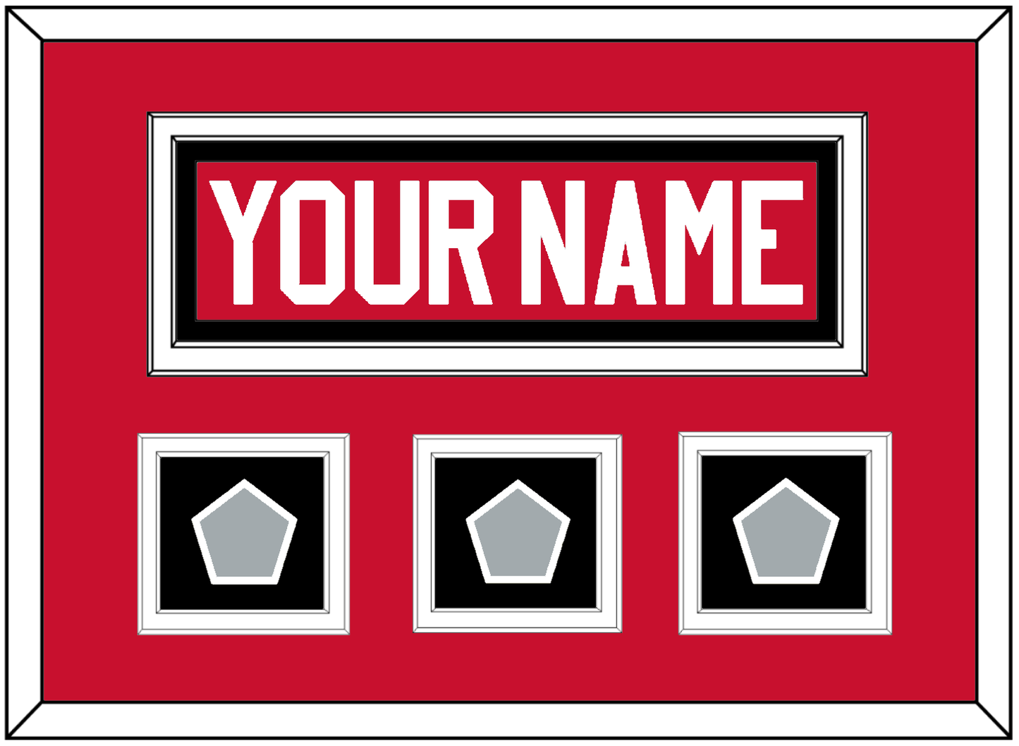 Chicago Nameplate & 3 Stanley Cup Champions Patches - Home Red (2007-2017) - Signature Tier 2