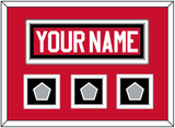 Chicago Nameplate & 3 Stanley Cup Finals Patches - Home Red (2007-2017) - Double Mat 2