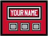 Chicago Nameplate & 3 Stanley Cup Finals Patches - Home Red (2007-2017) - Triple Mat 1