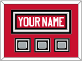 Chicago Nameplate & 3 Stanley Cup Finals Patches - Home Red (2007-2017) - Triple Mat 1